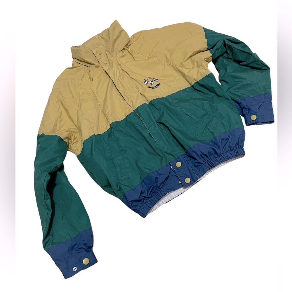 club international gold, green, & blue jacket